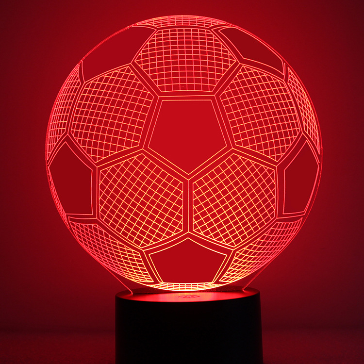 3Dフットボールイリュージョンナイトライトノベルティ7色LEDテーブルランプクリスマスキッズベッドサイドの装飾