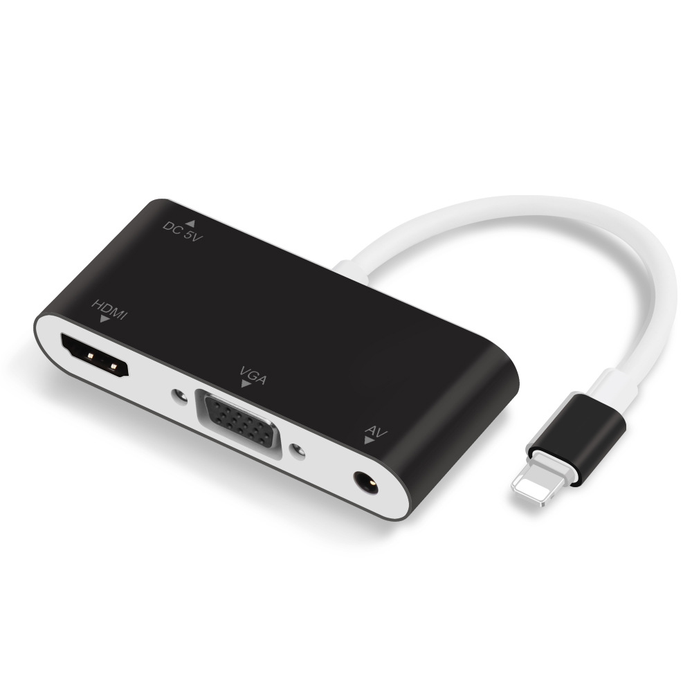 Lightning to HDMI VGA AVジャックオーディオコンバーターケーブルiPhone X iPhone 8 7 7 Plus 6 6S iPadシリーズ用