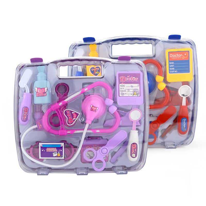シミュレーションの女の子のおもちゃの聴診器セットのスーツケースの薬箱Pretendlゲームの医者のおもちゃ