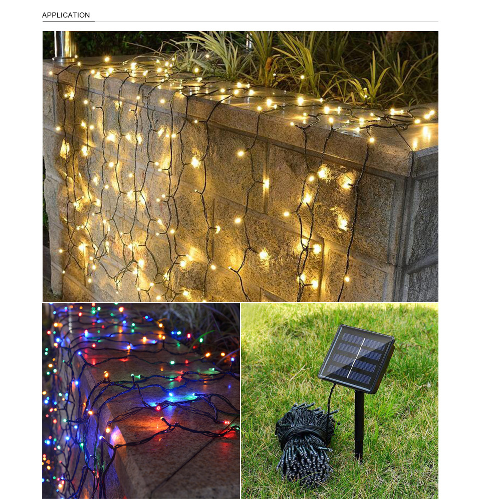 50/100 LEDソーラーパワーストリングライトクリスマスフェアリーライト防水屋外庭クリスマスツリー装飾ランプ