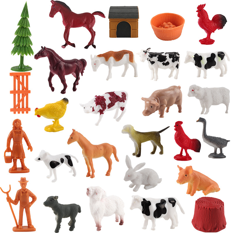 シミュレーション農場家禽動物モデル現実的な犬アヒルひよこアクションフィギュア知育玩具子供のギフトのため