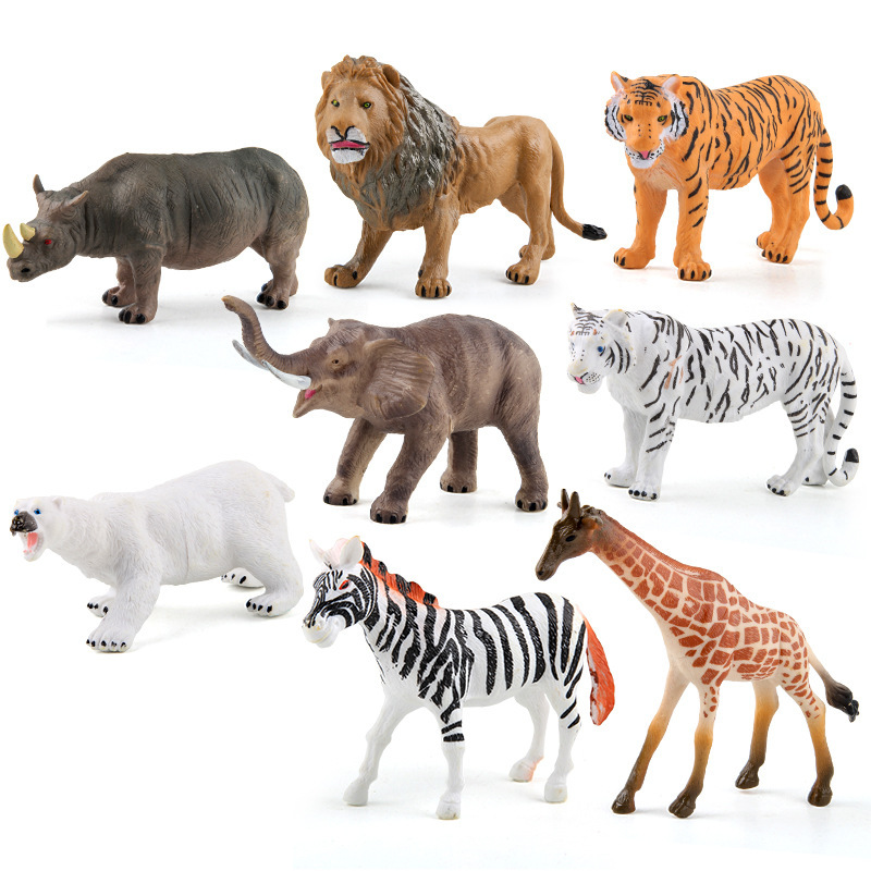 シミュレーション森林動物人形玩具象虎ライオンモデル飾り子供の知育玩具