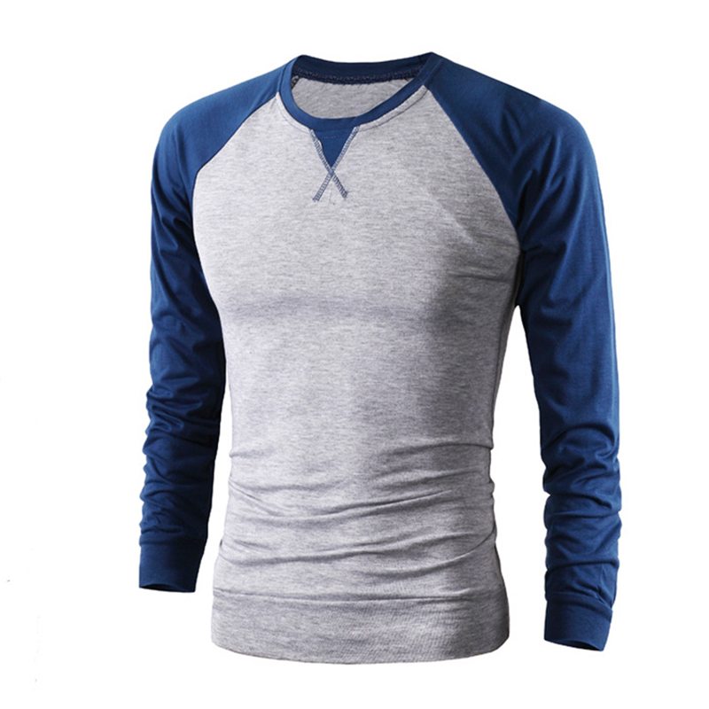 Men Long Sleeve Baseball Shirt Sports Tops Casual Crew Neck Pullover Cotton Tops