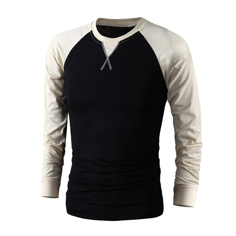 Men Long Sleeve Baseball Shirt Sports Tops Casual Crew Neck Pullover Cotton Tops