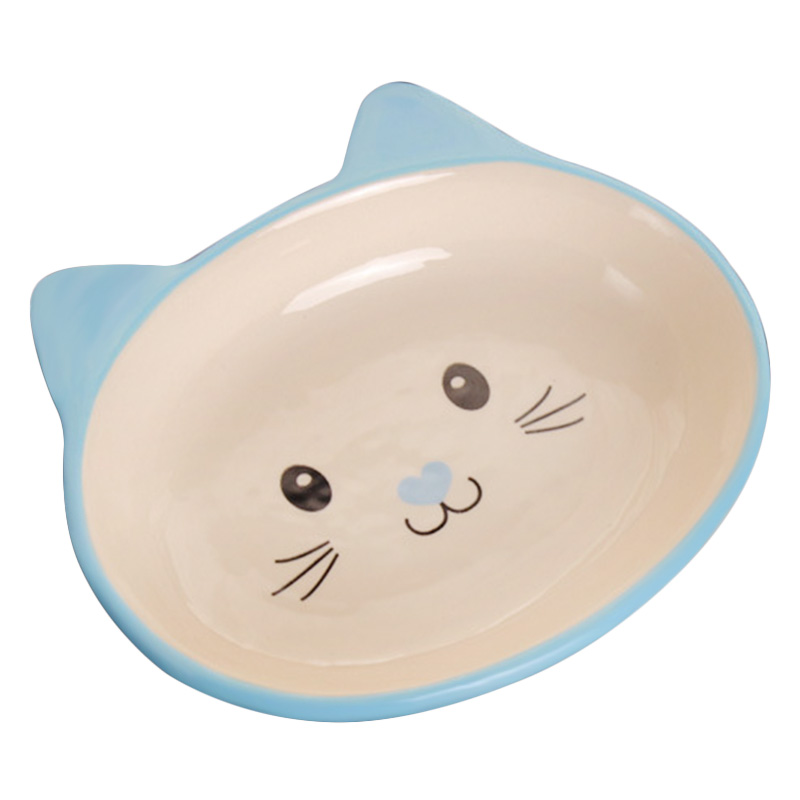 New NonSkid Cat Ear Shaped Cat Dog Bowls Ceramic Pets Feeder for Small