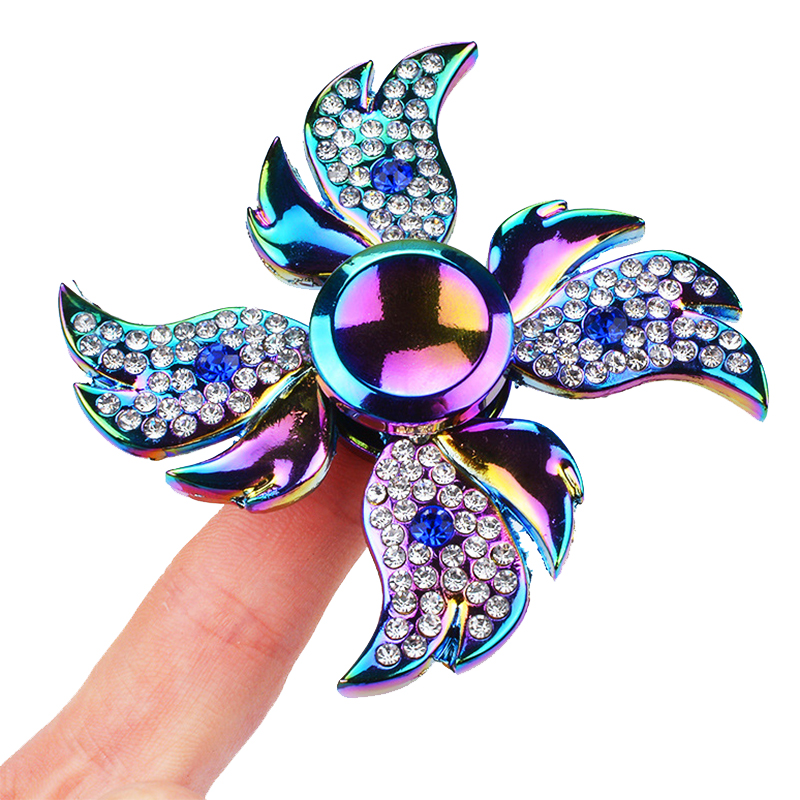 Rainbow Aluminum Alloy Fancy Fidget Spinner Stress Anxiety Reducer Add