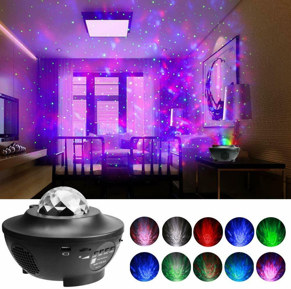 LED Projektor Sternenhimmel Lampe mit Wasserwellen-Welleneffekt Lautsprecher