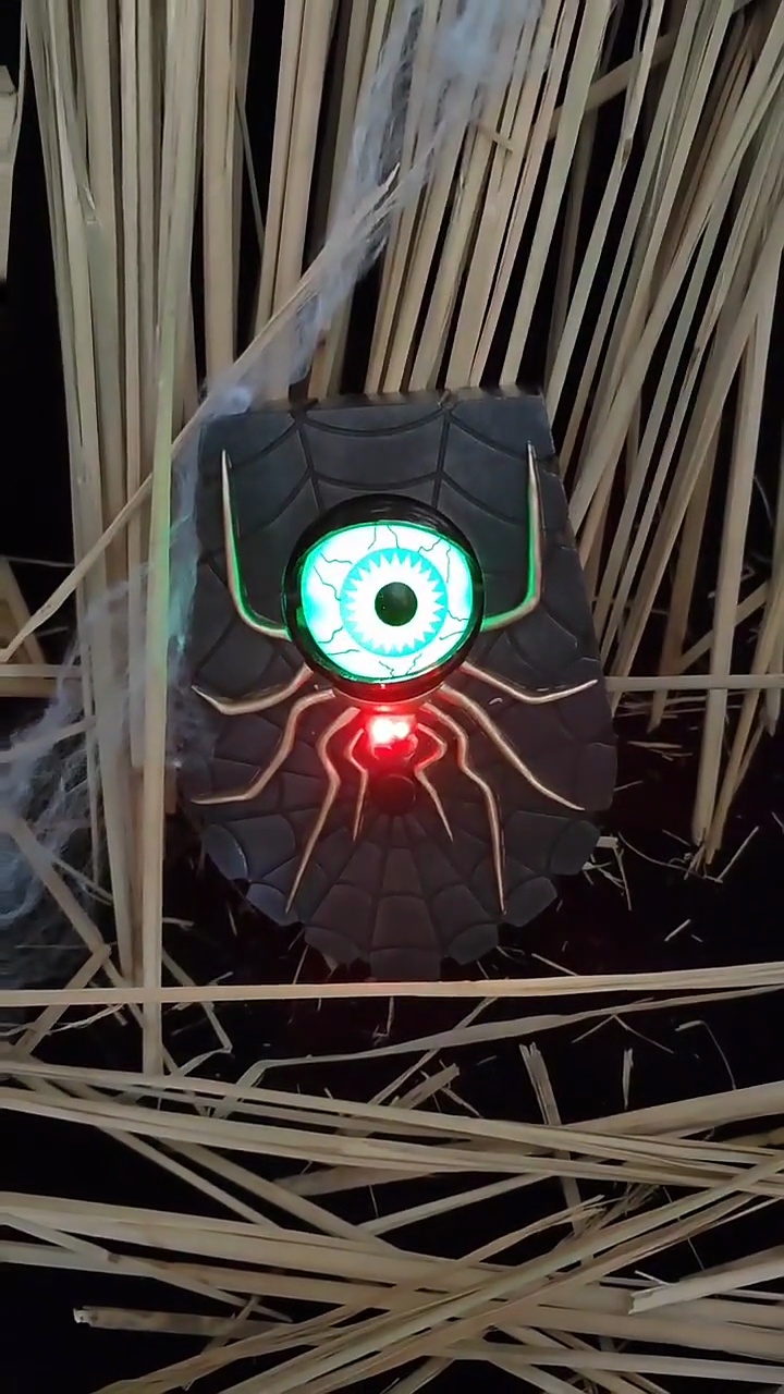 LZCIN Halloween Doorbell Luminous Animated Spider Eyeballs Door ...