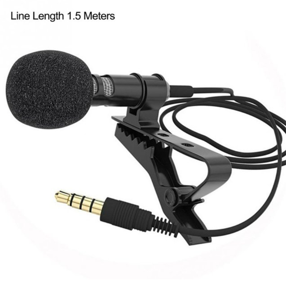 3.5mm Lavalier Microphone Clip Tie For Mobile Phone Speech Audio Video Lapel Mic