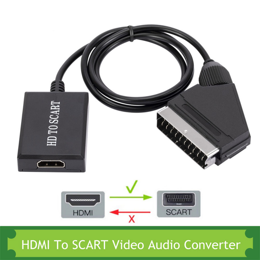 Hd1080pHdmi互換入力からScartビデオ出力オーディオコンバータアダプタ互換CrtTvVhsビデオレコーダーと互換性があります
