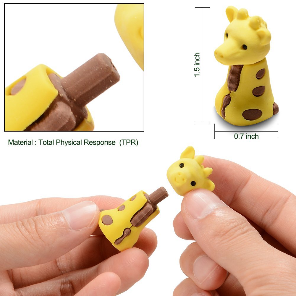 30pcs New Cute Animal Rubber Pencil Eraser Set Novelty Stationery Kids Gifts HOT 629774540071 eBay