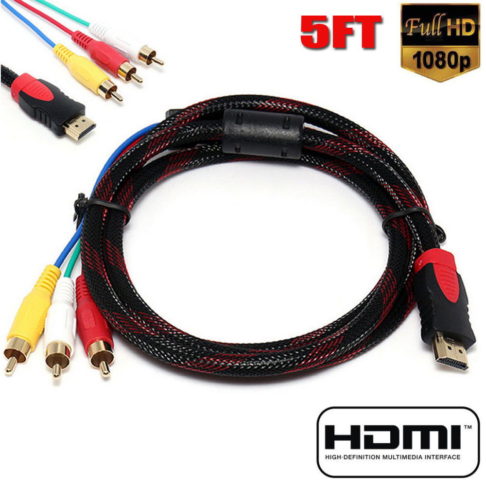 HDMIを3-RCAビデオオーディオに変換AVコンポーネントコンバータHDTV用アダプタケーブル