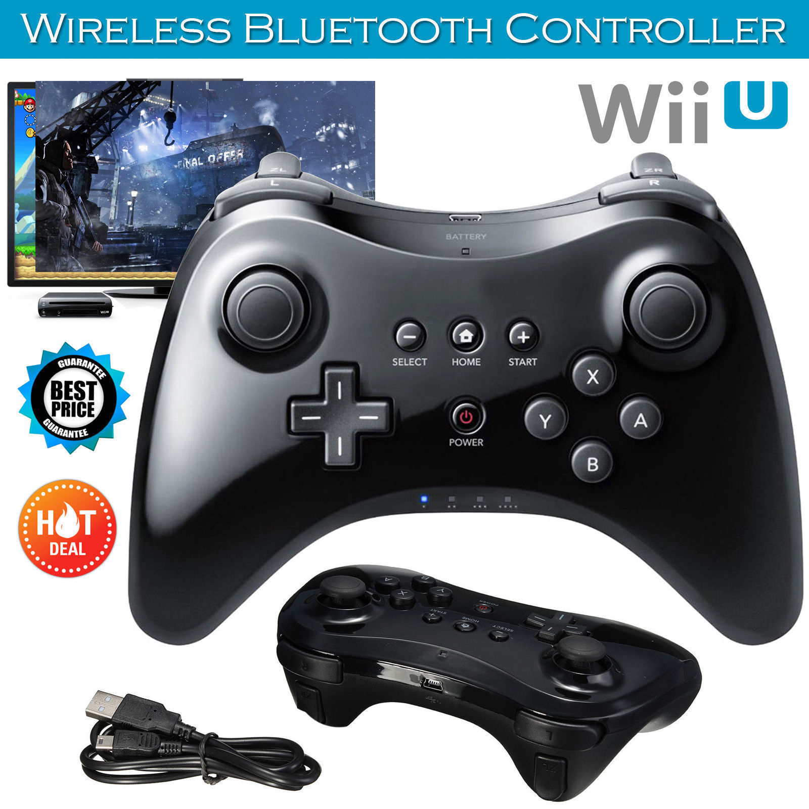 mash touch Drama Wireless Classic Pro Controller Joystick Gamepad For Nintend Wii U Pro With  Usb Cable Support Bluetooth Wireless Remote Control - Gamepads - AliExpress