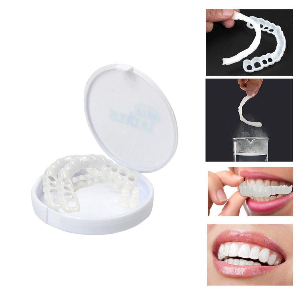 1 Pair Silicone Fake Teeth False Tooth Cover Whitening Denture Dental