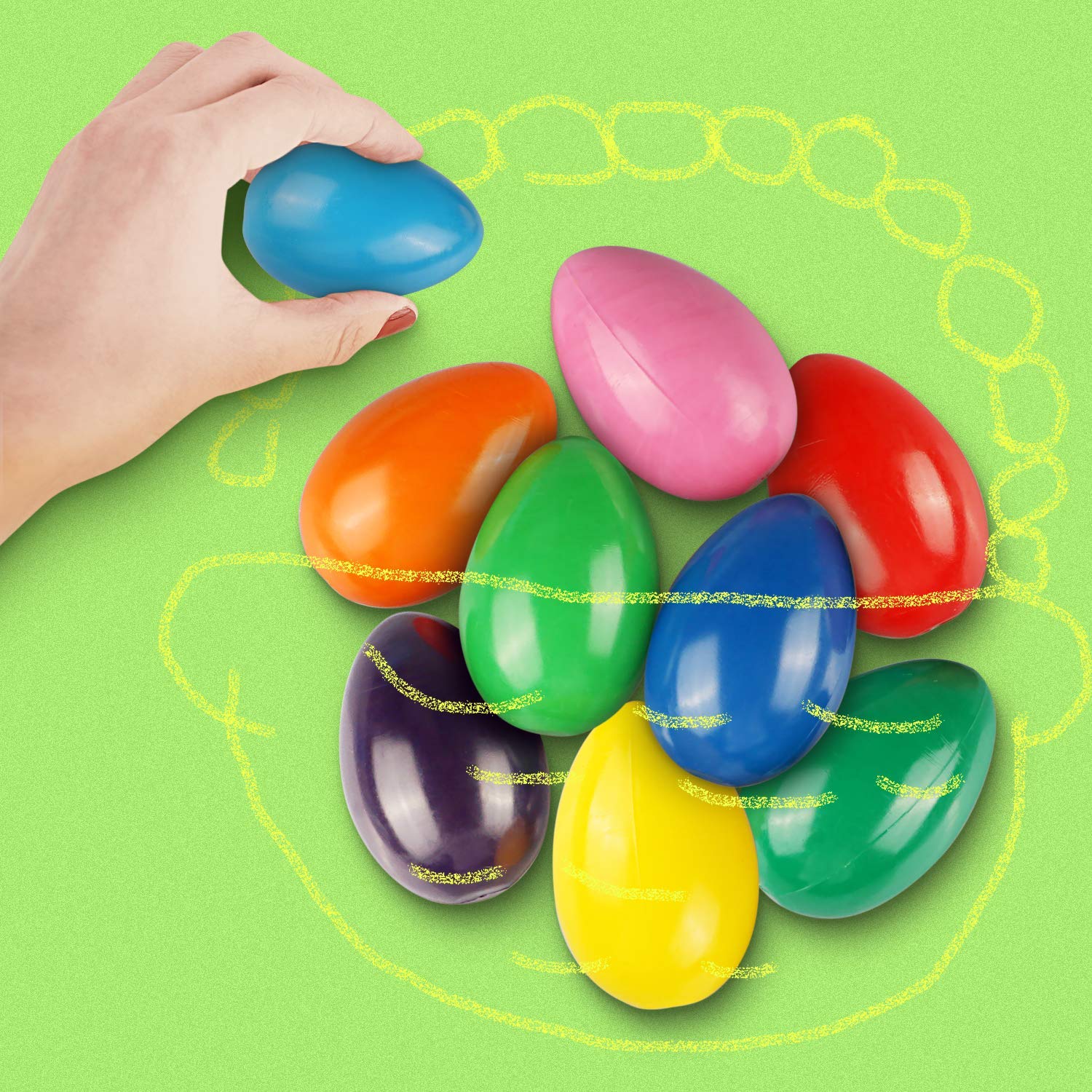 9個/セット9色卵形パームグリップクレヨン子供の幼児のための無毒ペイントクレヨンおもちゃを設定します。