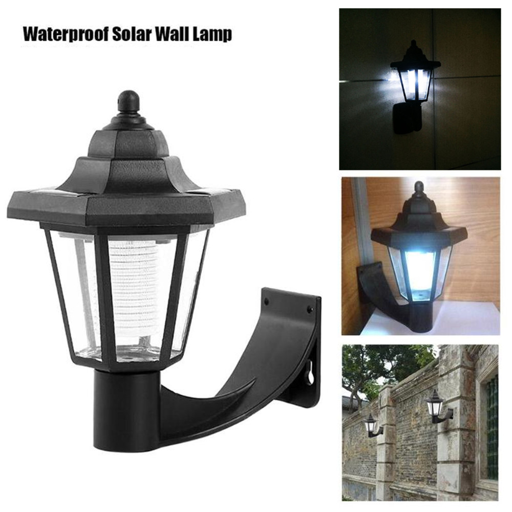 Details About Outdoor Solar Power Led Vintage Style Hexagonal Wall Light Garden Balcony Decor