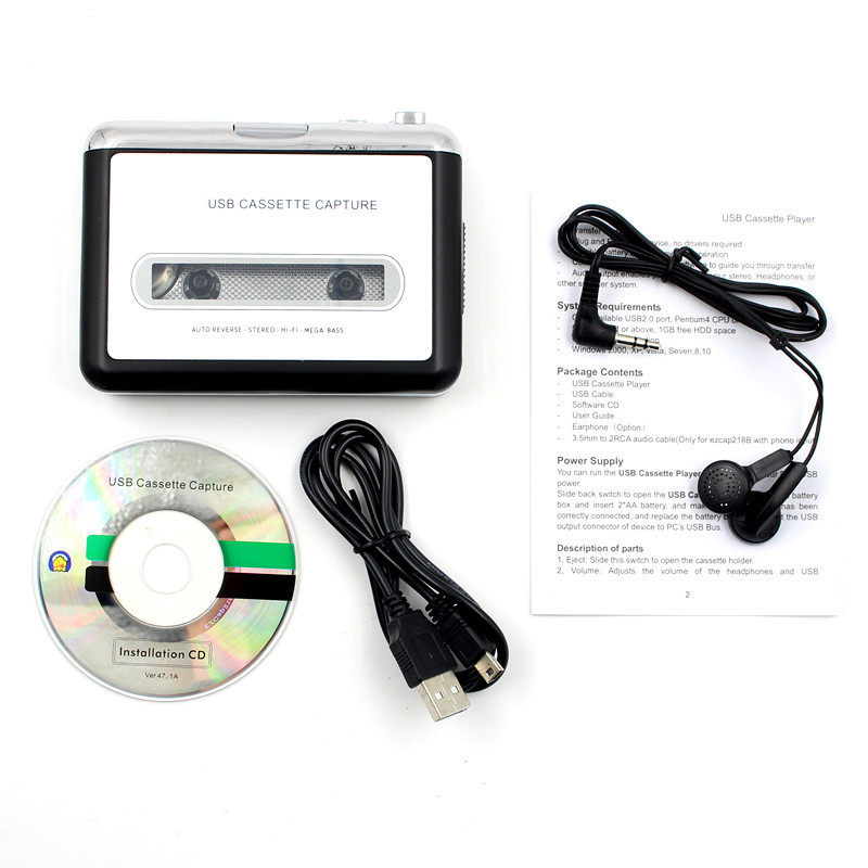 カセットプレーヤーUSBウォークマンカセットテープ音楽オーディオをMP3コンバータプレーヤーに保存USBフラッシュ/ USBドライブにMP3ファ