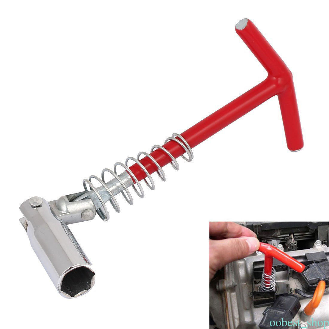 Automotive 16mm Short Socket Swivel Head TBar Wrench