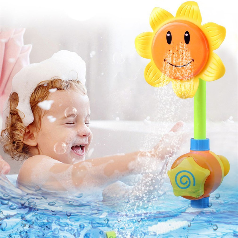 Baby Bath Toy Children Sunflower Spray Water Shower Tub Faucet Kids Bathroom Toy | eBay