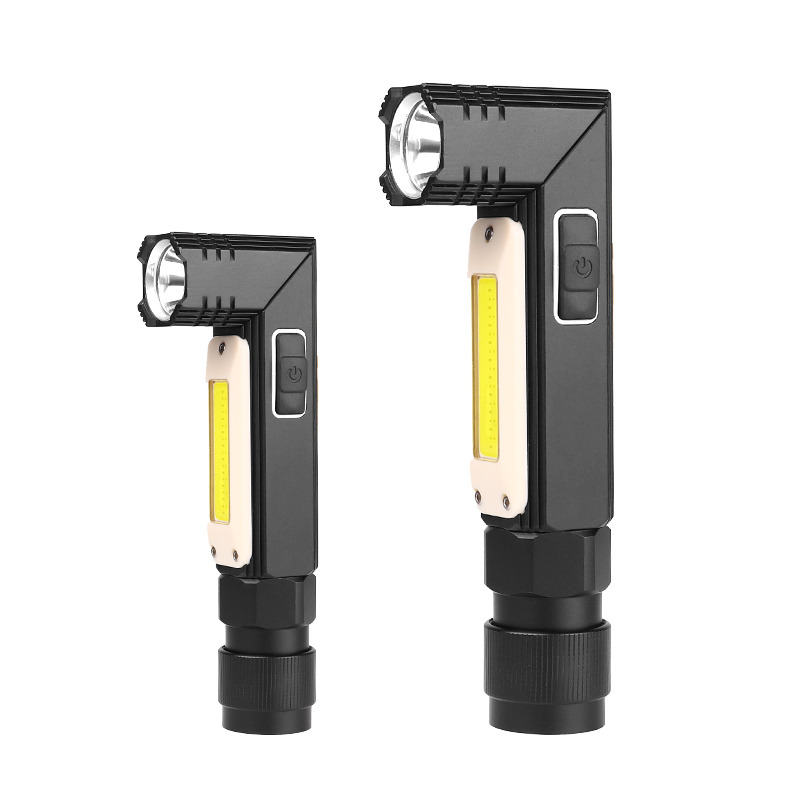 XPG + COBレッドホワイトライト90度調節可能なUSB充電作業用懐中電灯