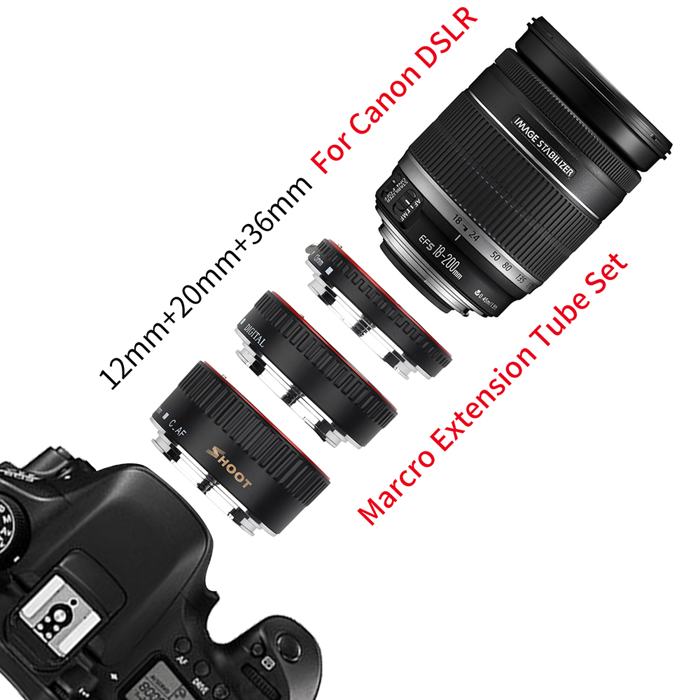 キヤノンのカメラアクセサリー用キヤノン600d 500d 80d EOS EF EF-S 60D用メタルTTLオートフォーカスマクロエクステンションチューブリン