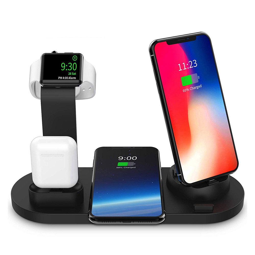 Apple Watch Airpods用iphone x xs max x r 8プラスusb 10 w高速充電スタンド用3で1チーワイヤレス充電器充電ドック