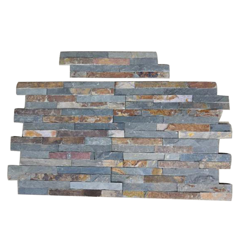 Split Face Multi Color Rusty Slate Natural Stone Cladding Mosaic Tile ...