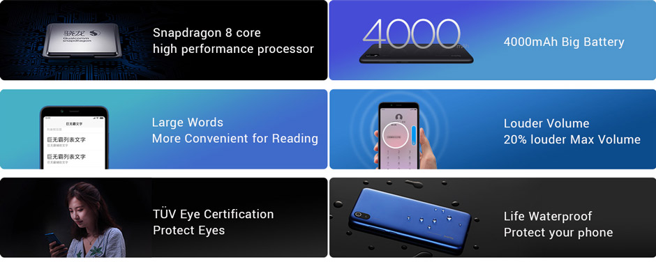 Xiaomi Redmi 7A Smartphone 2 + 32G Bleu du matin