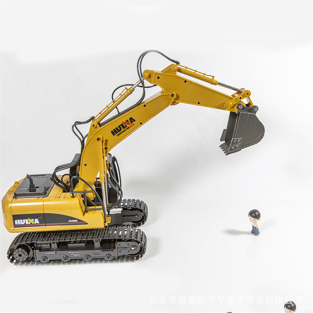 HuiNa Toys 1550 15Channel 2.4G 1/14 RCカー680度回転金属掘削機クールサウンド/ライトエフェクトトラック