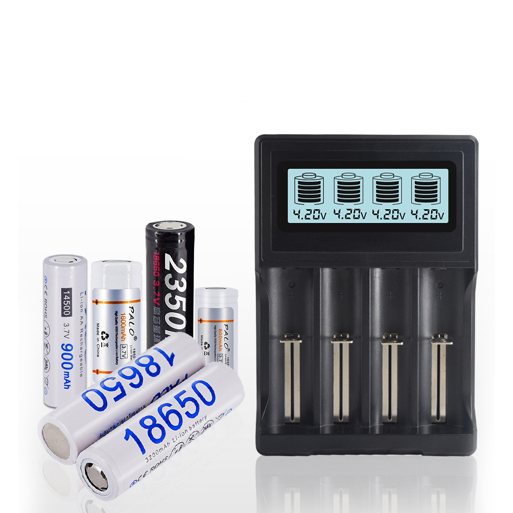 4スロットUSB 3.7Vリチウム電池用スマートLCDディスプレイ18650 26650 16340充電器