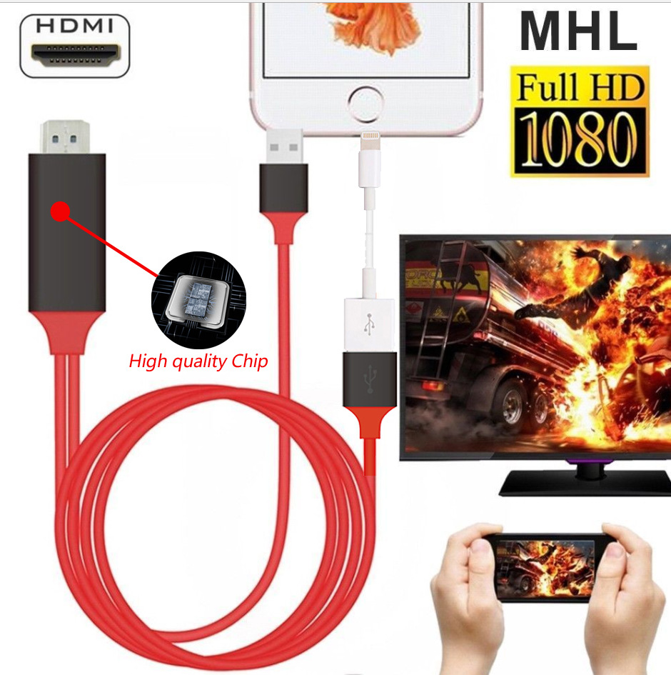 iOS 1080のアンドロイドの携帯電話のためのテレビ1080P普遍的なHDMI HDTV AVのアダプターケーブルへの電話