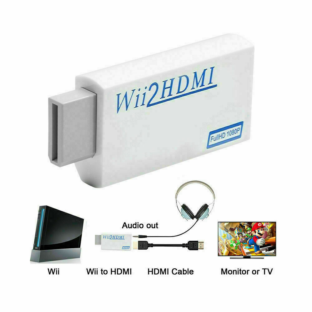 ポータブルWii-HDMI Wii2HDMIフルHDコンバーターテレビ用オーディオ出力アダプター