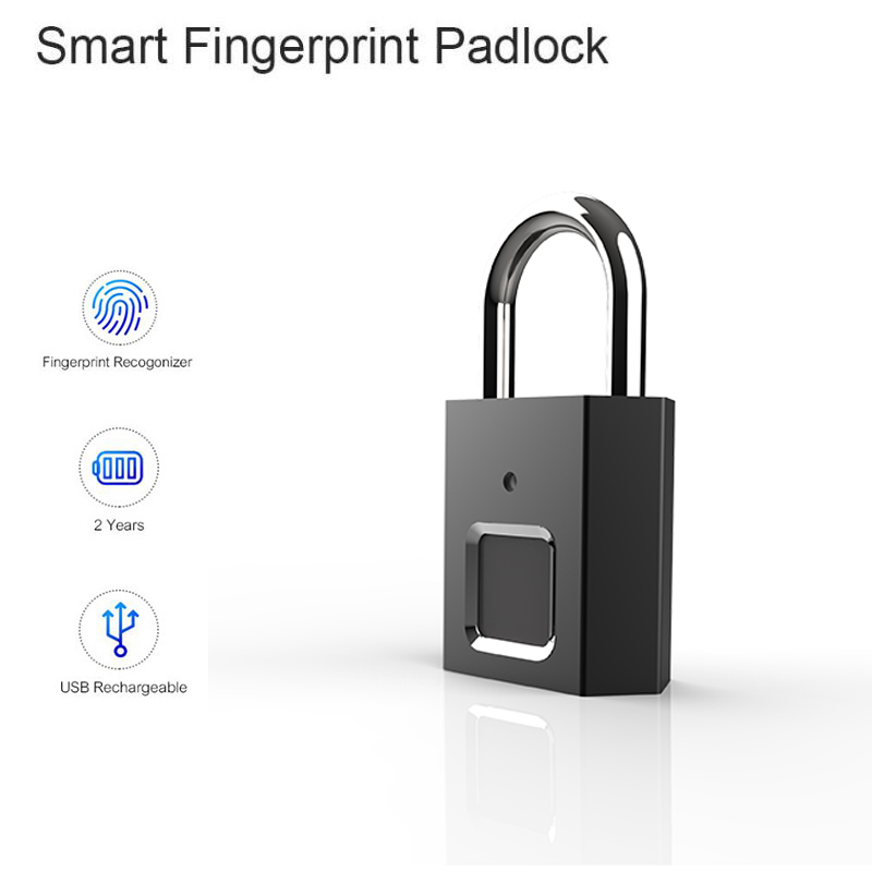 スマートドアパドロック充電式ドアロック指紋キーレスクイックロック解除指紋ロック