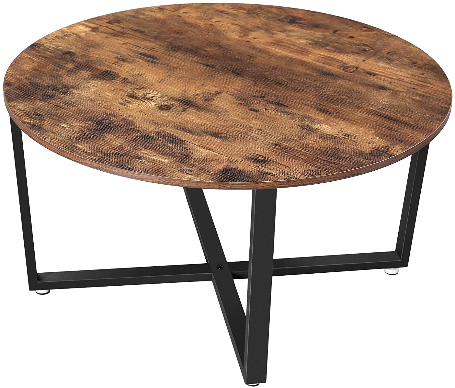 IDEALHOUSE ROUND COFFEE Table w/ Crossed-Shape Metal Legs Frame for ...