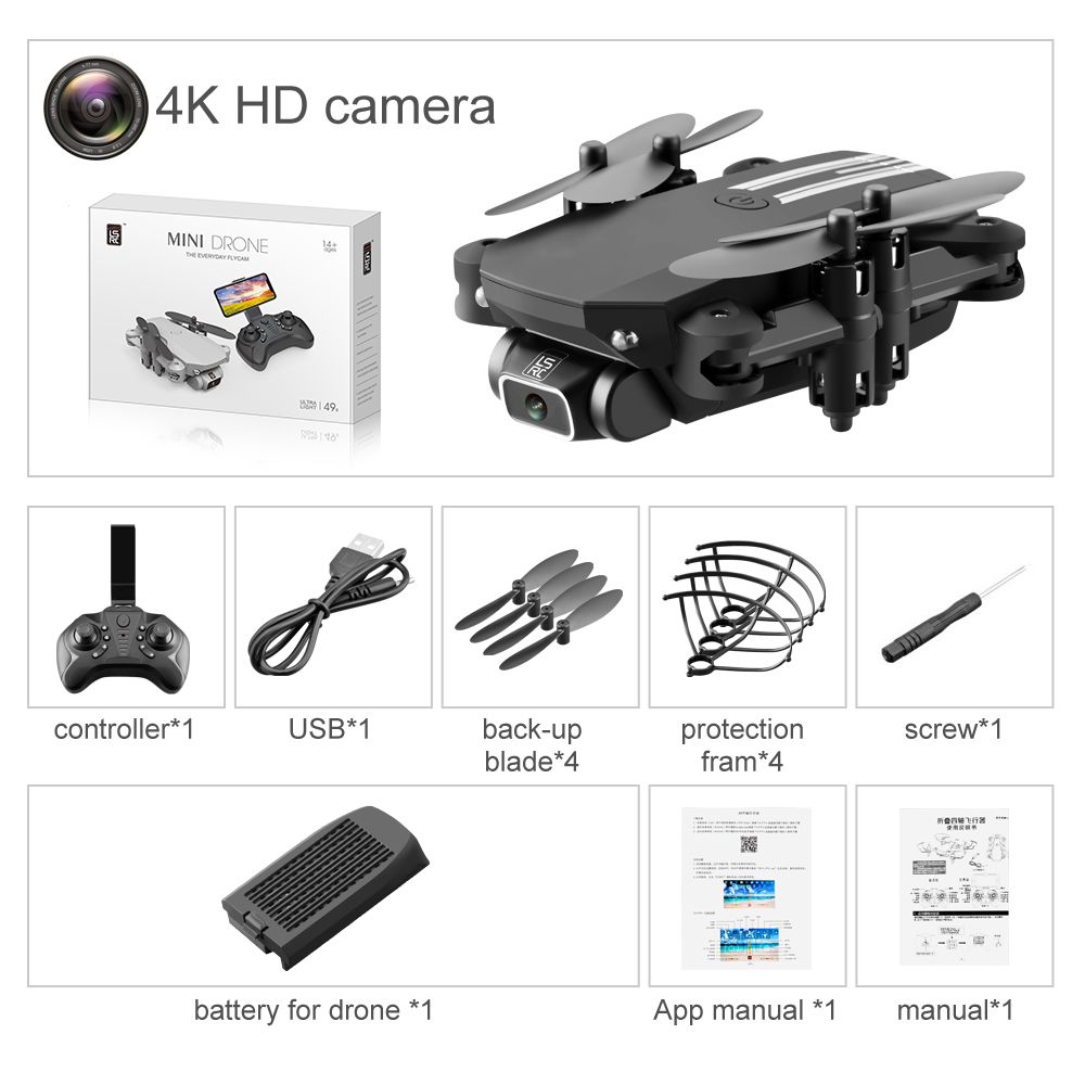 Mini Drone Selfie WIFI FPV Dual HD Camera Foldable Arm RC Quadcopter Toy US New 