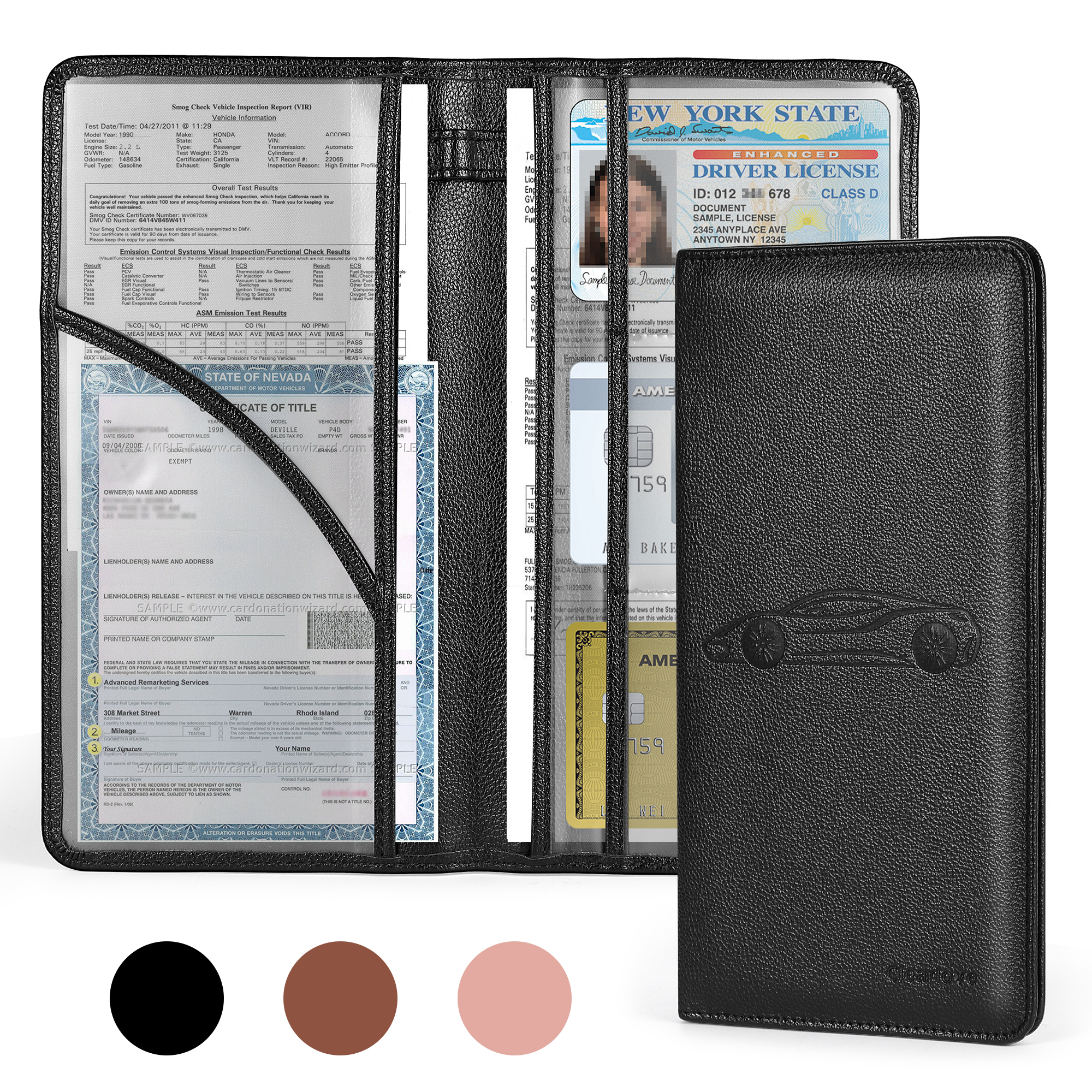 CANOPUS Car Registration and Insurance Holder, Car Document Holder, Vehicle  Registration and Insurance Card Holder, Wallet Vehicle Paperwork Organizer  (2 Pack), JEEP 