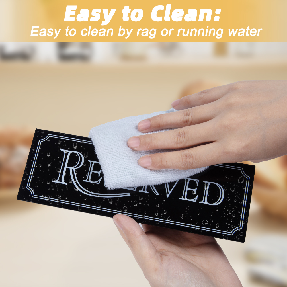 Description Picture 4 of item6 Pcs Acrylic Reserved Table Sign Table Tent Wedding Sign Guest Reservation Table Seat Sign Waterproof Reserve Signs for Party