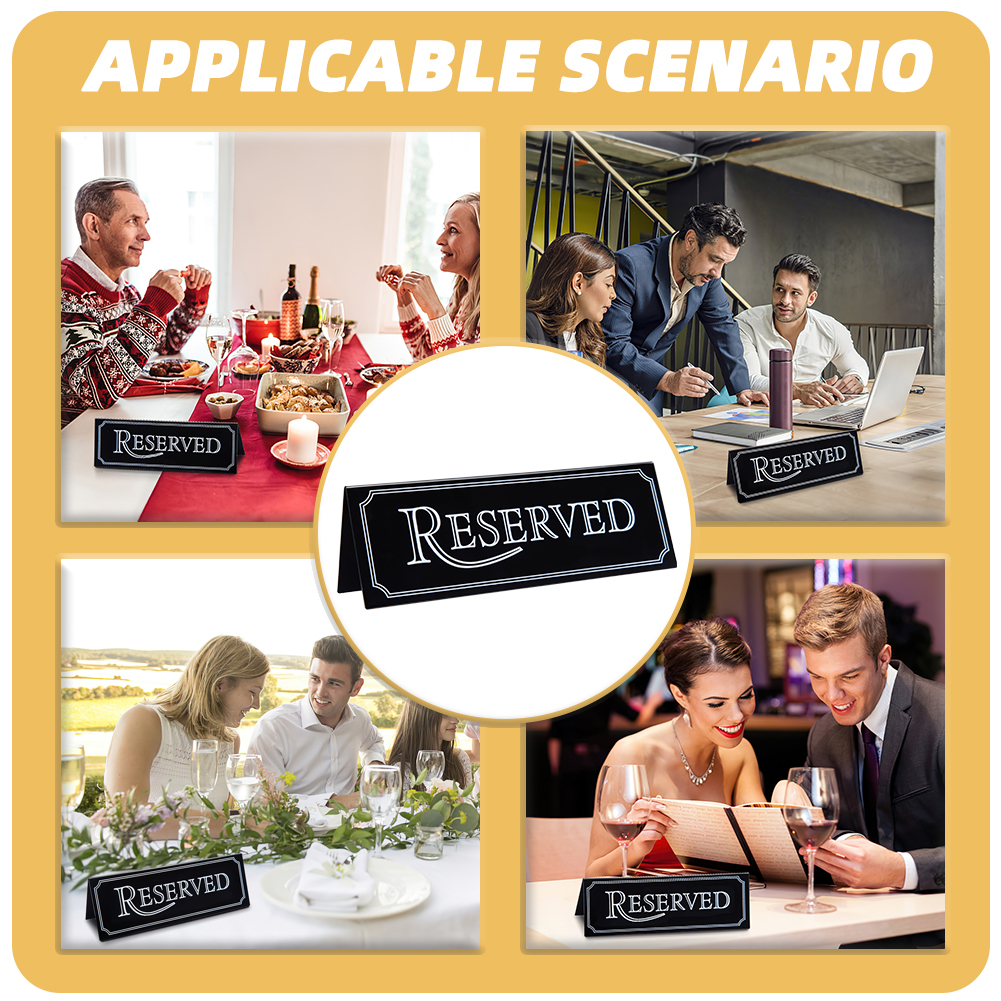 Description Picture 3 of item6pcs Acrylic Table Card Sign Hotel Restaurant Reserved Table Signs Reminder Sign for Wedding Birthday Party Dropship