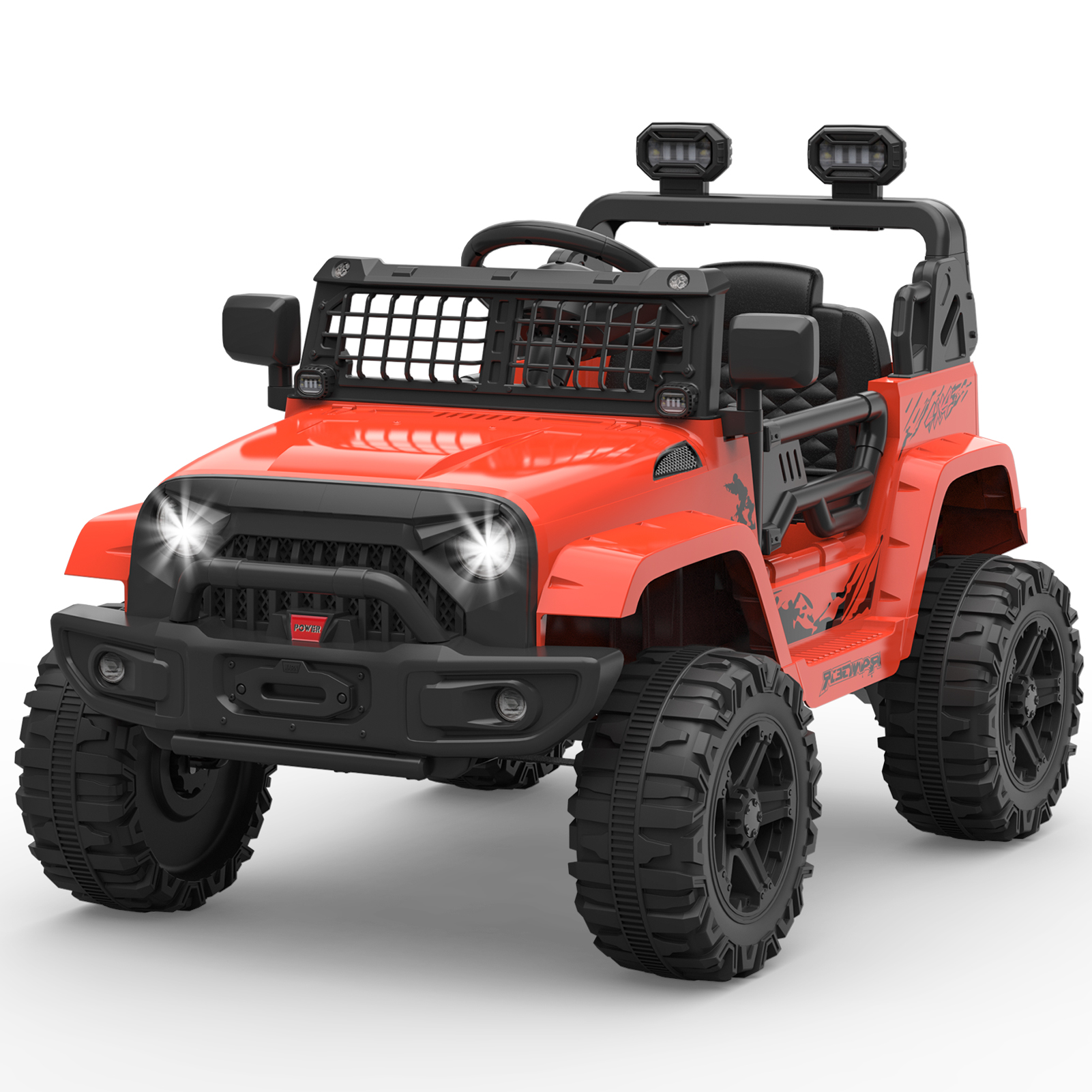 12V Kids Ride on Truck Car with Remote Control Spring Suspension, LED, Bluetooth - Picture 11 of 21