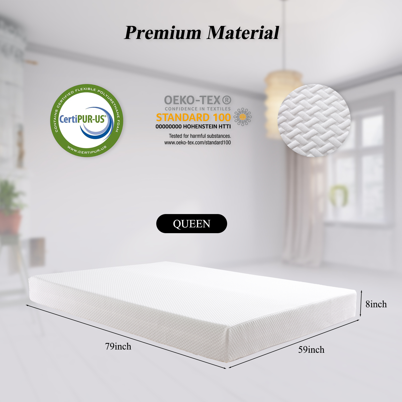 8'' Twin/Full/Queen/King Size Plush Foam Mattress for Adjustable Bed Frame