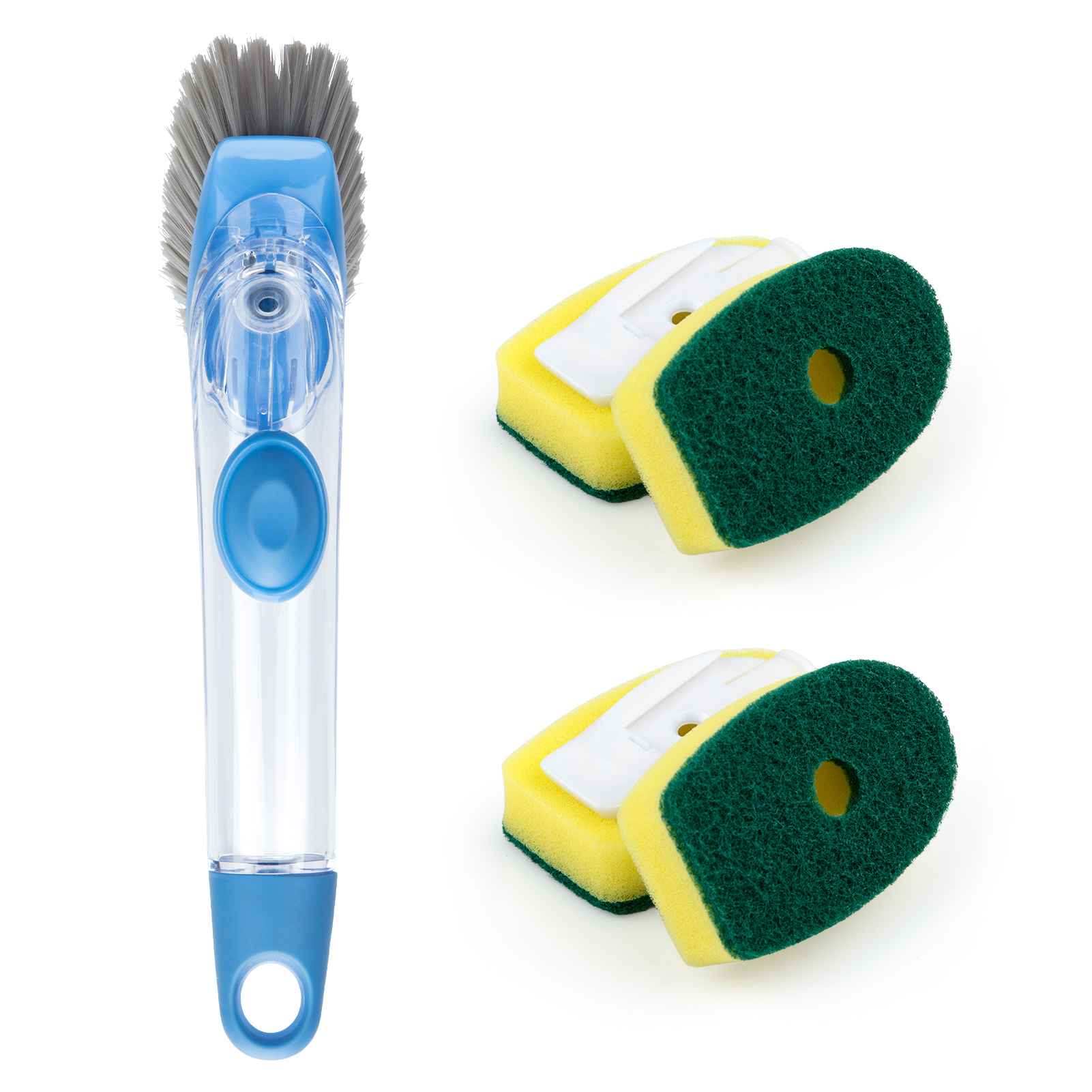 Dish Scrub Brush with 7Pcs Replacement Head Sponges Dish Brush