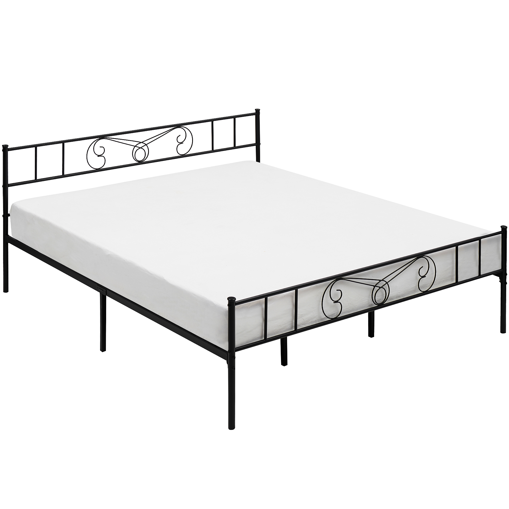 Twin/Full/Queen/King Size Modern Iron Bed Frame With Headboard Simple Assembly