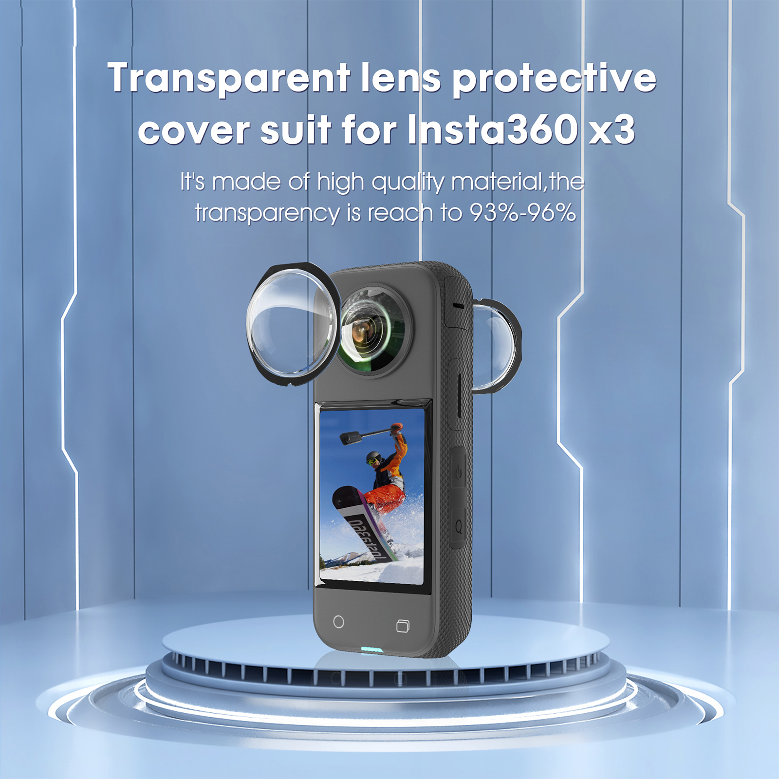 レンズガードプロテクター 傷防止保護シェルケース X3パノラマカメラアクセサリーと互換性あり
