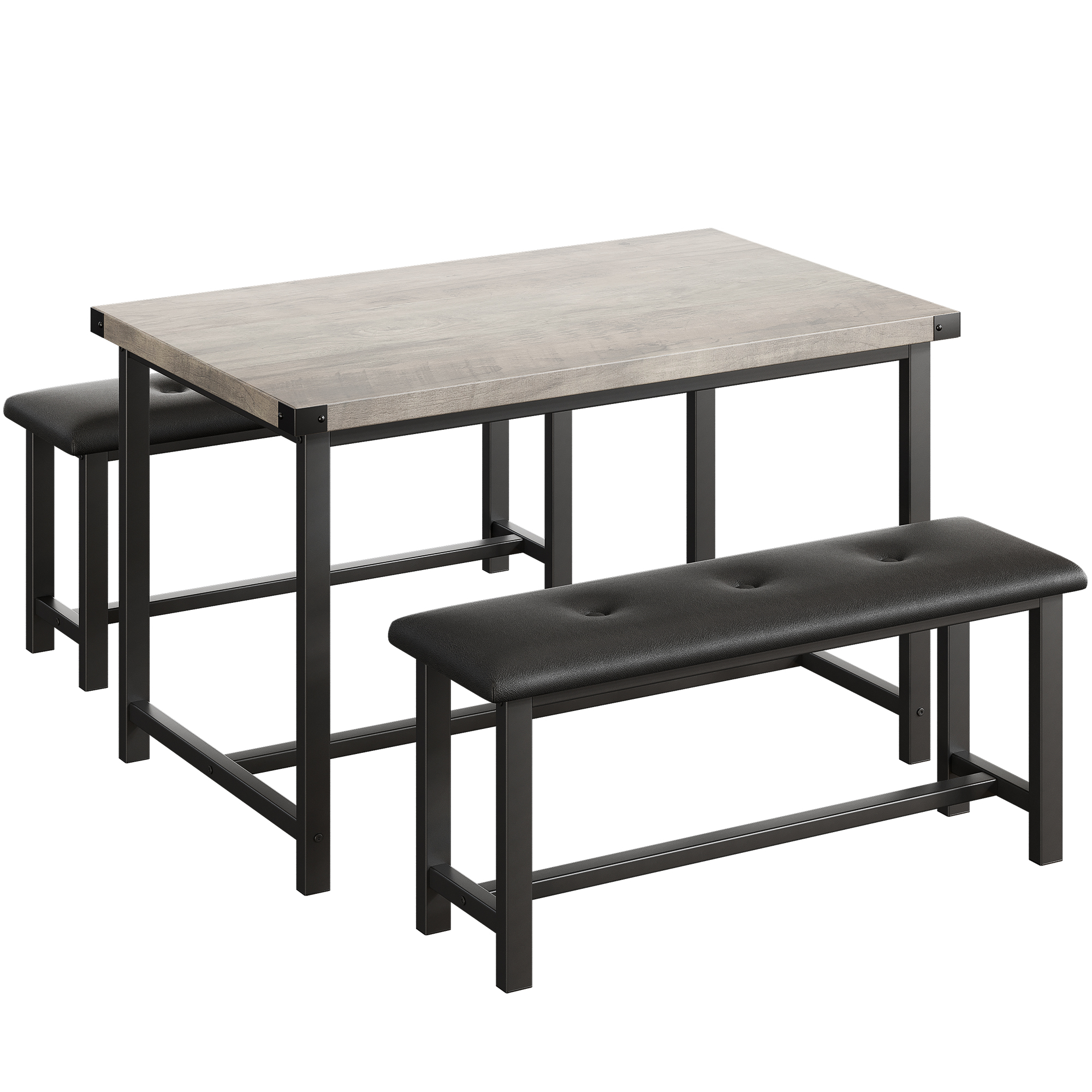 3 Piece Dining Table Set Chairs Home Kitchen Breakfast Wood Top Dinette Table