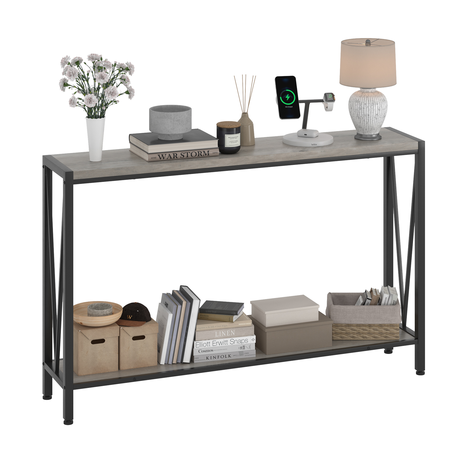 Console Table for Entryway Living Room Storage Shelf Side Stand Display Storage