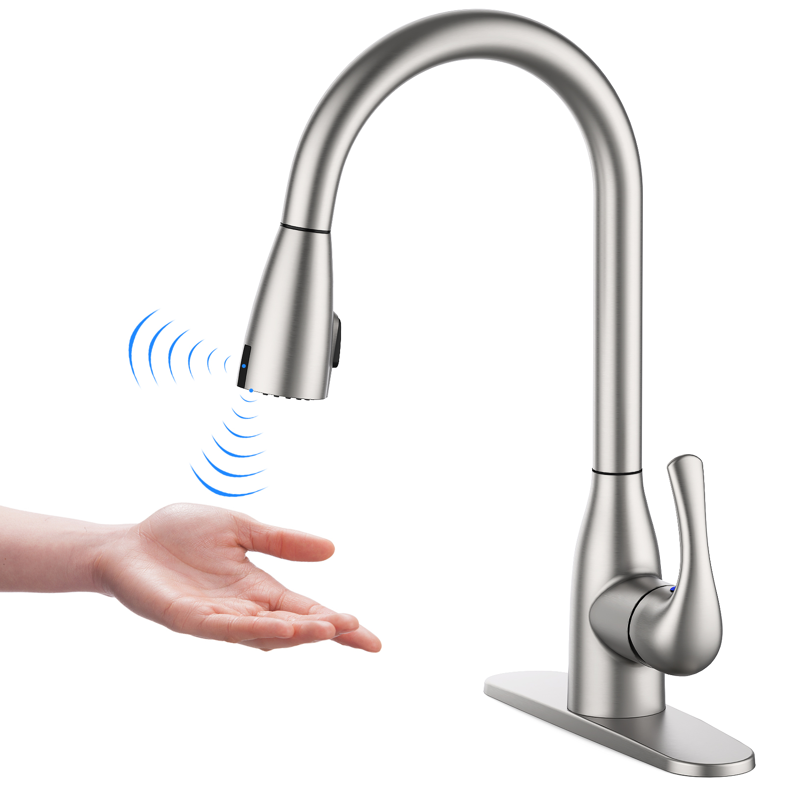 Touchless Kitchen Faucet with Pull Down Sprayer Double Sensor Pulldown Faucet