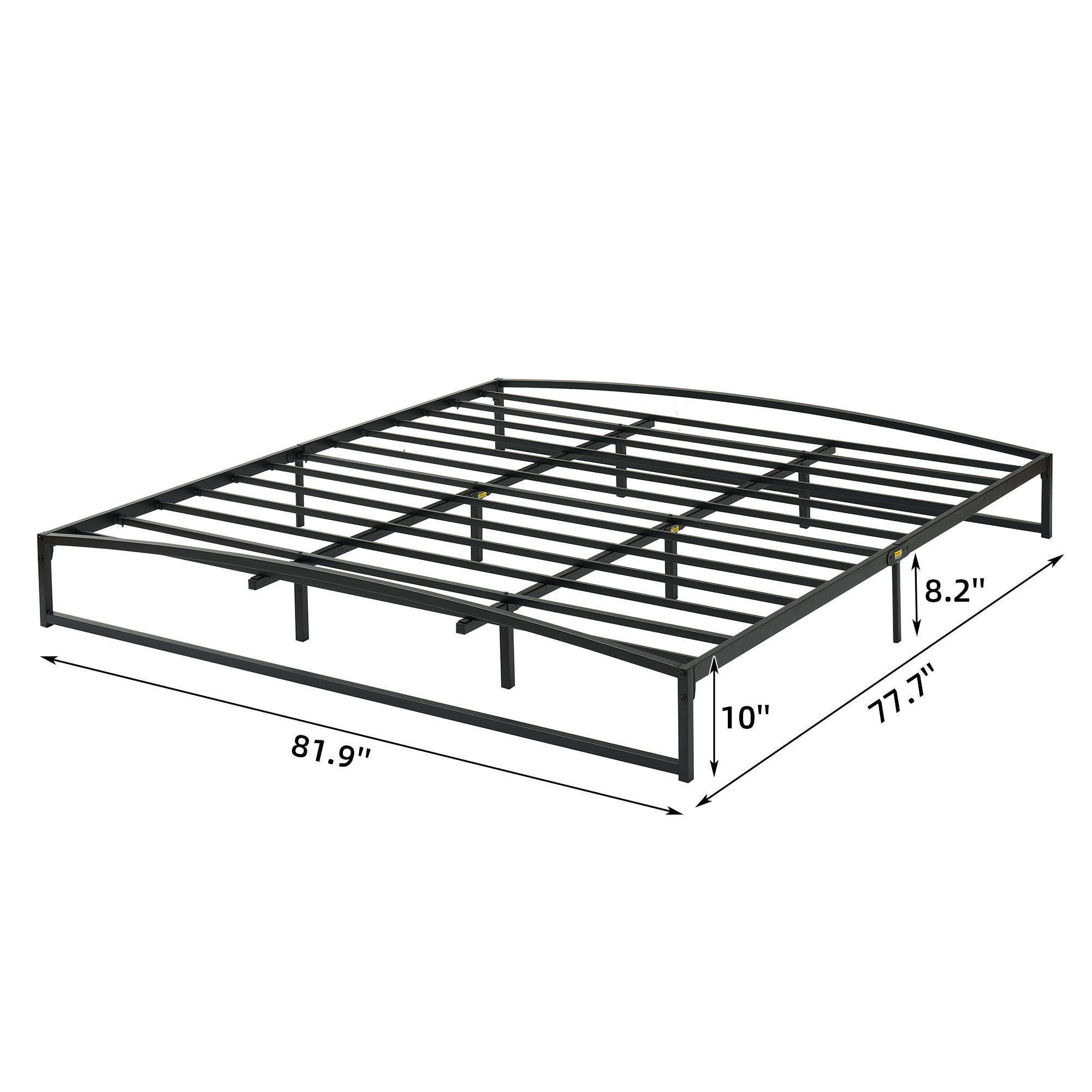 6/10Inch Metal Platform Bed Frame Low Profile With Sturdy Steel Slats Support