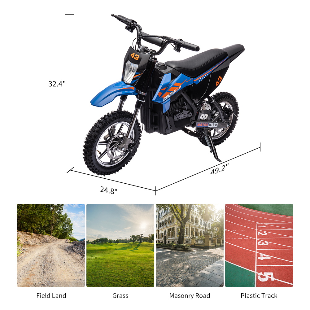 36V Kids Electric Dirt Motorcycle,Kids Ride on Off-Road Motorcycle with LED Head