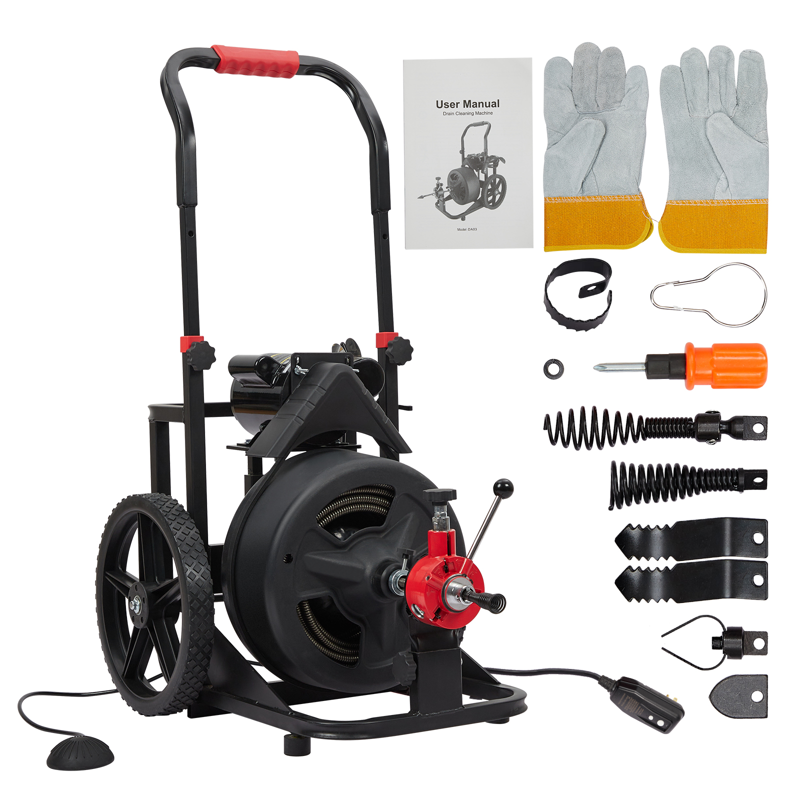 Electric 100FT Drain Auger Cleaner Cleaning Machine Plumbing Sewer ...