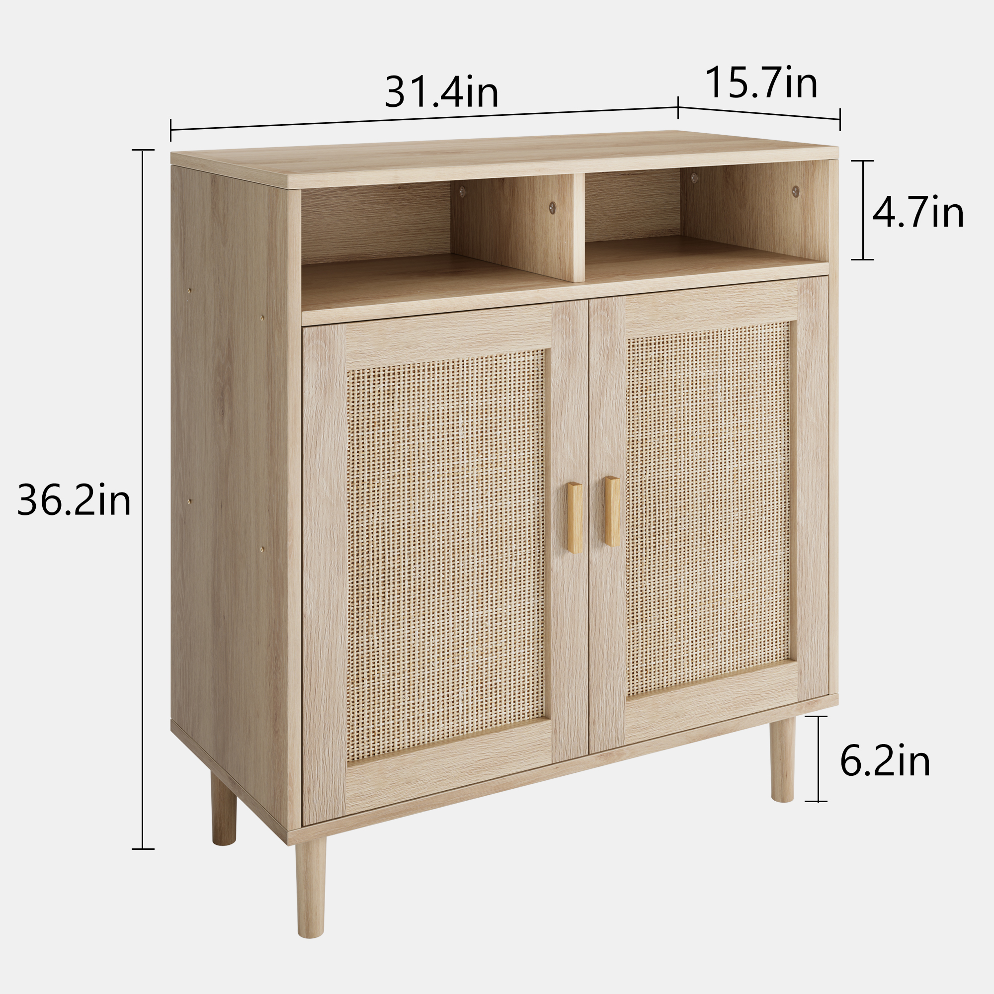 Modern Farmhouse Sideboard Buffet Storage Cabinet with 2 Doors for Kitchen